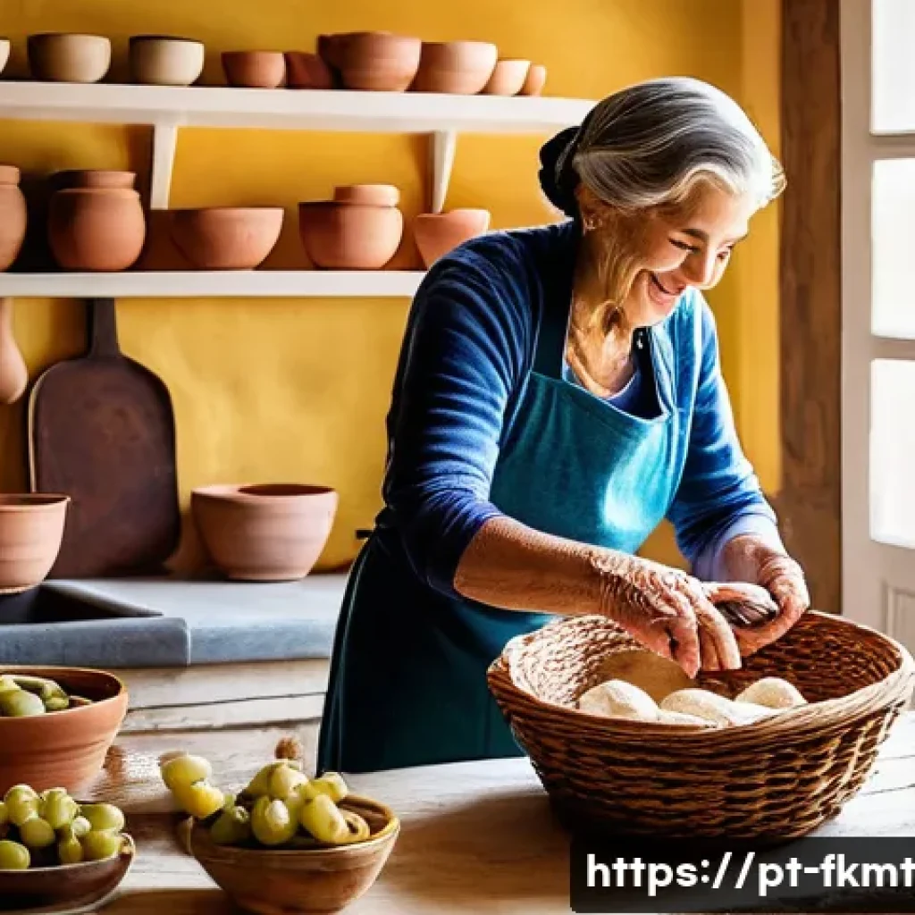 전통 발효식품을 이용한 새로운 간식 아이디어 - **A Rustic Portuguese Kitchen: Generational Fermentation Wisdom**
    "A cozy, sunlit rustic kitchen...