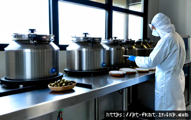 발효식품의 혁신 기술  인공지능과 자동화 - Photorealistic modern fermented-food production facility in Portugal, a food technician in clean whi...